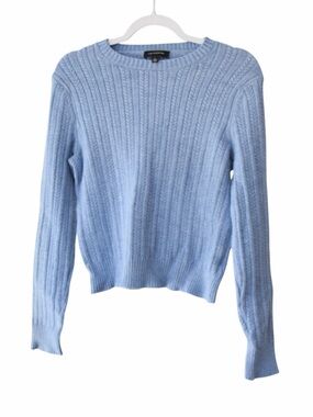 Cozy Large Light Blue Cable Chunky Knit Sweater CottageCore CozyCore
